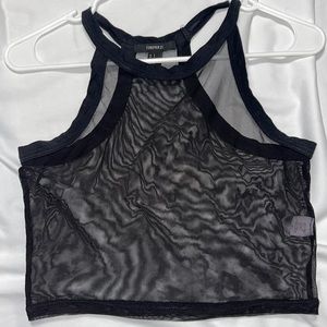 Black mesh crop top